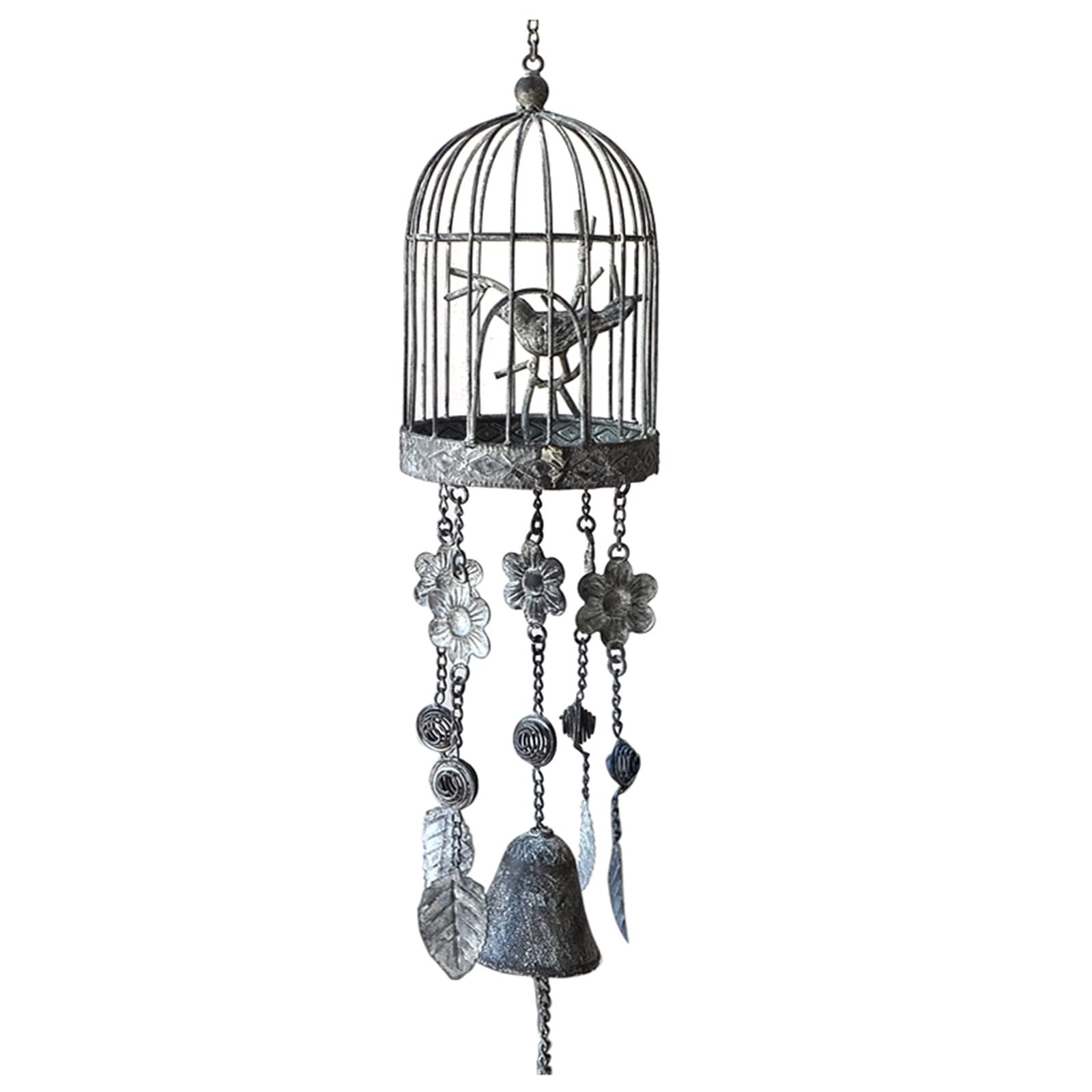 wind chimes, Cast Iron Chime Birdcage Hanging Bells Vintage Decorative for Home Patio Yard Decor Chimes