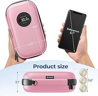 AUVON Insulin Cooler Travel Case with Rechargeable Temp Display, Large Insulin Pen Cooler Travel Case with 2 x 160g TSA Approved Ice Packs, Waterproof Insulated Cooler Bag for Daily Use & Trip