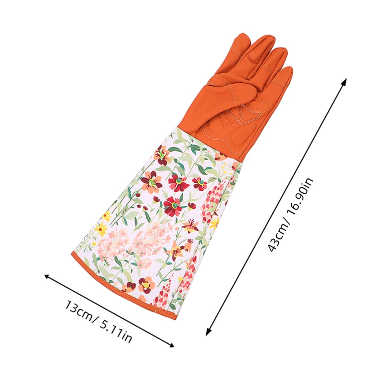ibasenice 1 Par Guantes de Jardinería con Mangas Largas Guantes Estampados para Protección de Jardín Diseño de Puño Extra Marrón