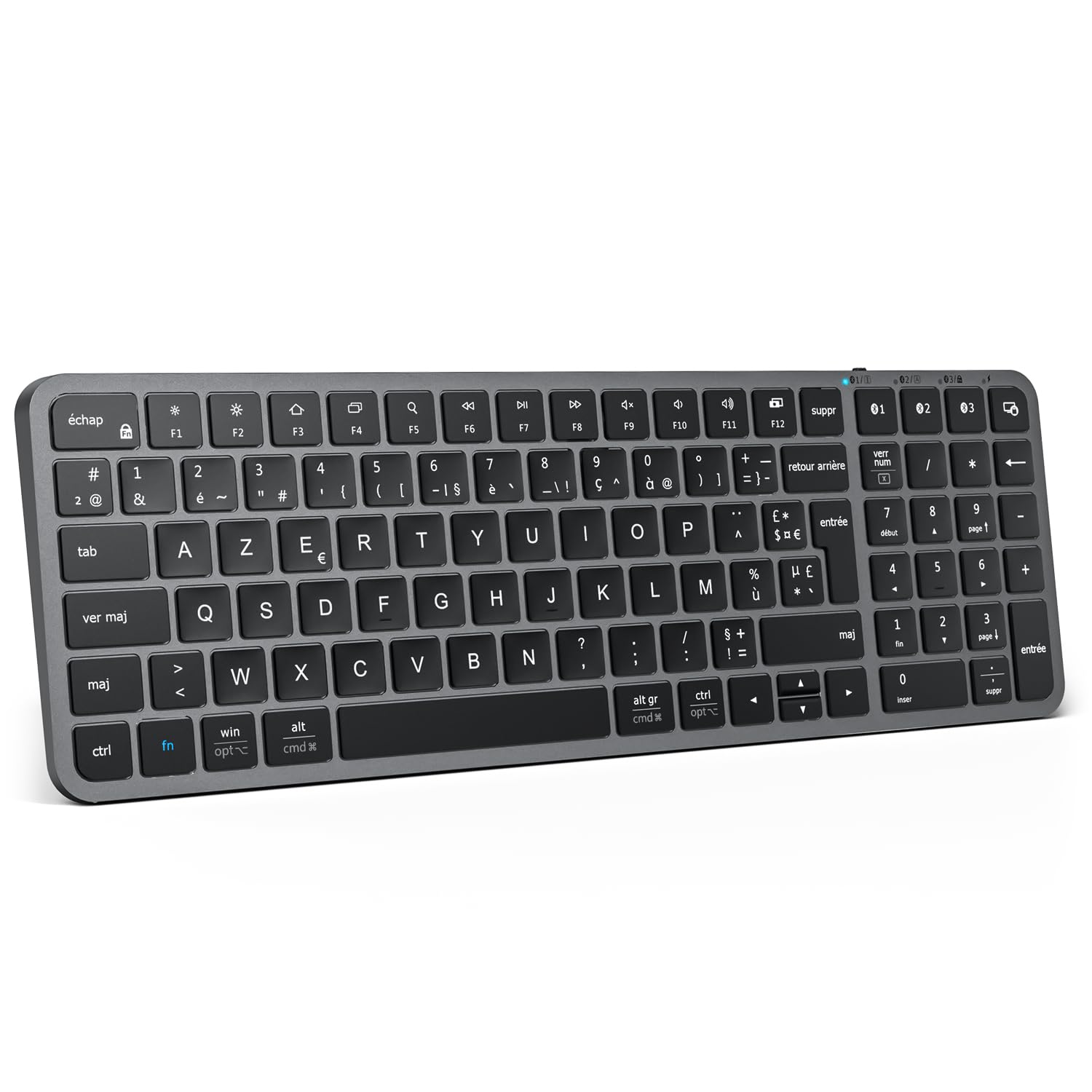 iClever Clavier Bluetooth, Clavier sans Fil, Gris