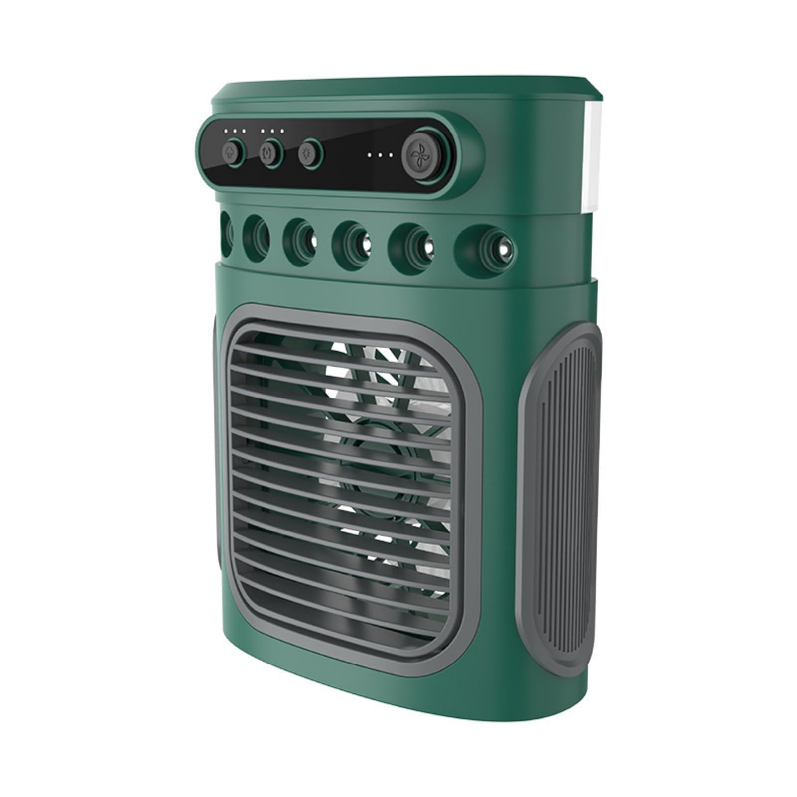 Jazuaiao Green Portable Air Conditioning Fan Humidifying Fan Desktop With Night Light Household Sprayer Refrigeration Conditioner Portable Tower For Bedroom And Camping