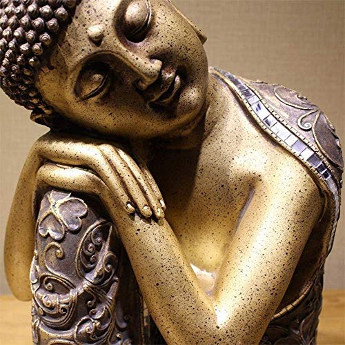 Tranquil Meditation Buddha Statue - Serene Resin Sculpture for Home and Garden Decor, 25cm Feng Shui Ornament - Image 5
