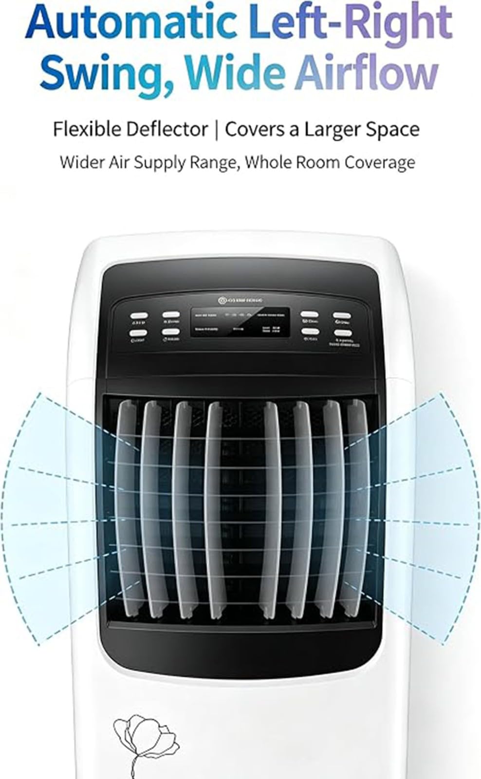 Raffrescatore d'Aria Evaporativo /Ventilatore Con Telecomando Freddo/Caldo Doppio Uso Timer 8H Tre Velocità Della Ventola Due Livelli Di Riscaldamento Oscillazione Sinistra E Destra 38*30*77cm