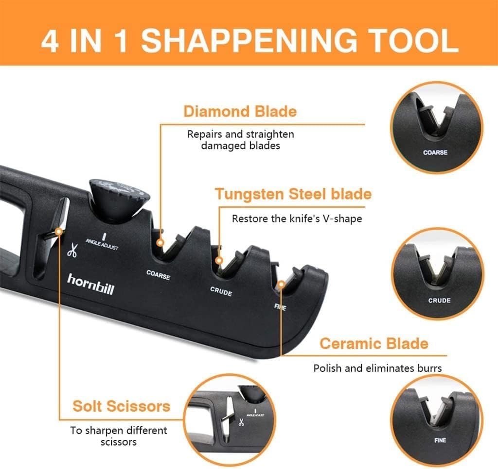 Professional Multifunctional Adjustable 4 Stages Scissors Sharpening Stone Knife Sharpener Sharpening Kitchen Tool