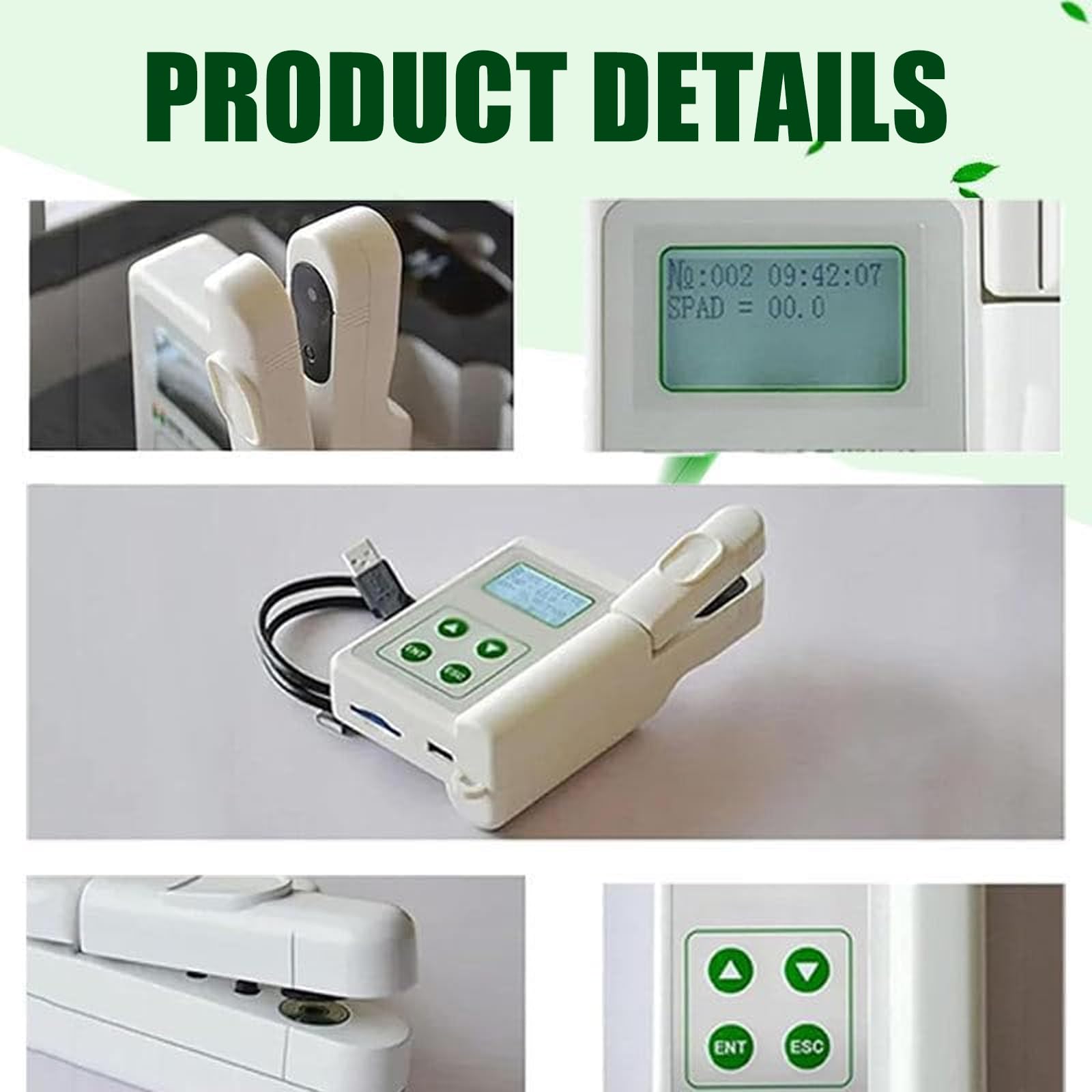 Medidor De Clorofila PortáTil Para Spad Preciso, Para NutricióN Vegetal Con MedicióN Spad, Temperatura De La Hoja Y Humedad, Ideal Para Agricultores, Jardineros Y CientíFicos PlantNutrientAnalyzer