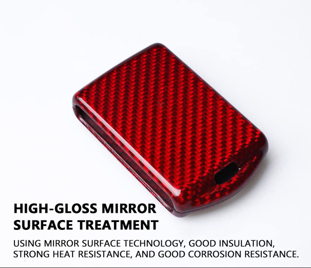 ontto Kohlefaser Autoschlüssel Hülle Cover Passt für Polestar 1 2 Volvo XC40 XC60 XC70 XC90 S60 S80 S90 C30 C40 V70 V90 T5 T6 Schutzhülle Schlüsselcover Schlüsselanhänger 4 Tasten-Rot (Entlüftung)