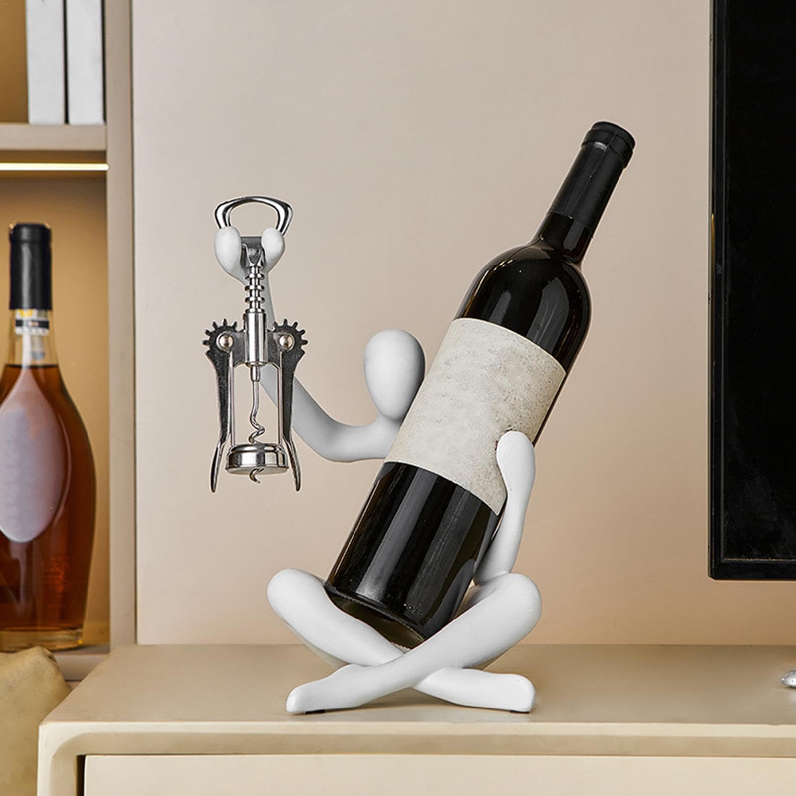 Estante de Vino para encimera, Soporte de Vino de Resina sin abrebotellas