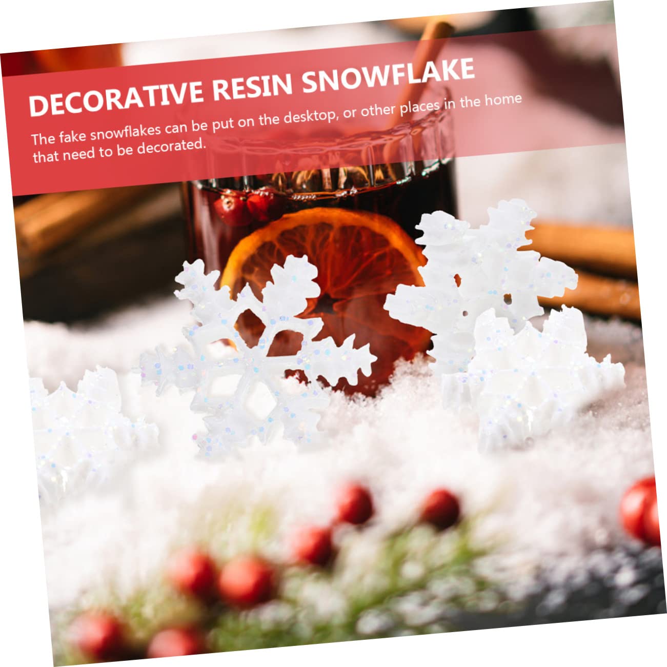 VOSAREA 500pièces Ornements Flocon De Décorations De Noël pour Accessoires De Bricolage pour Ambiance Festive Et Hivernale
