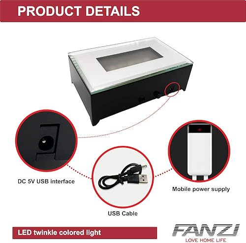 Miniatura 6 de FANZI Base de exhibición de luz rectangular LED para cristales Soporte de exhibición de luz de arte de cristal Lámpara de adorno de luz LED 3D -