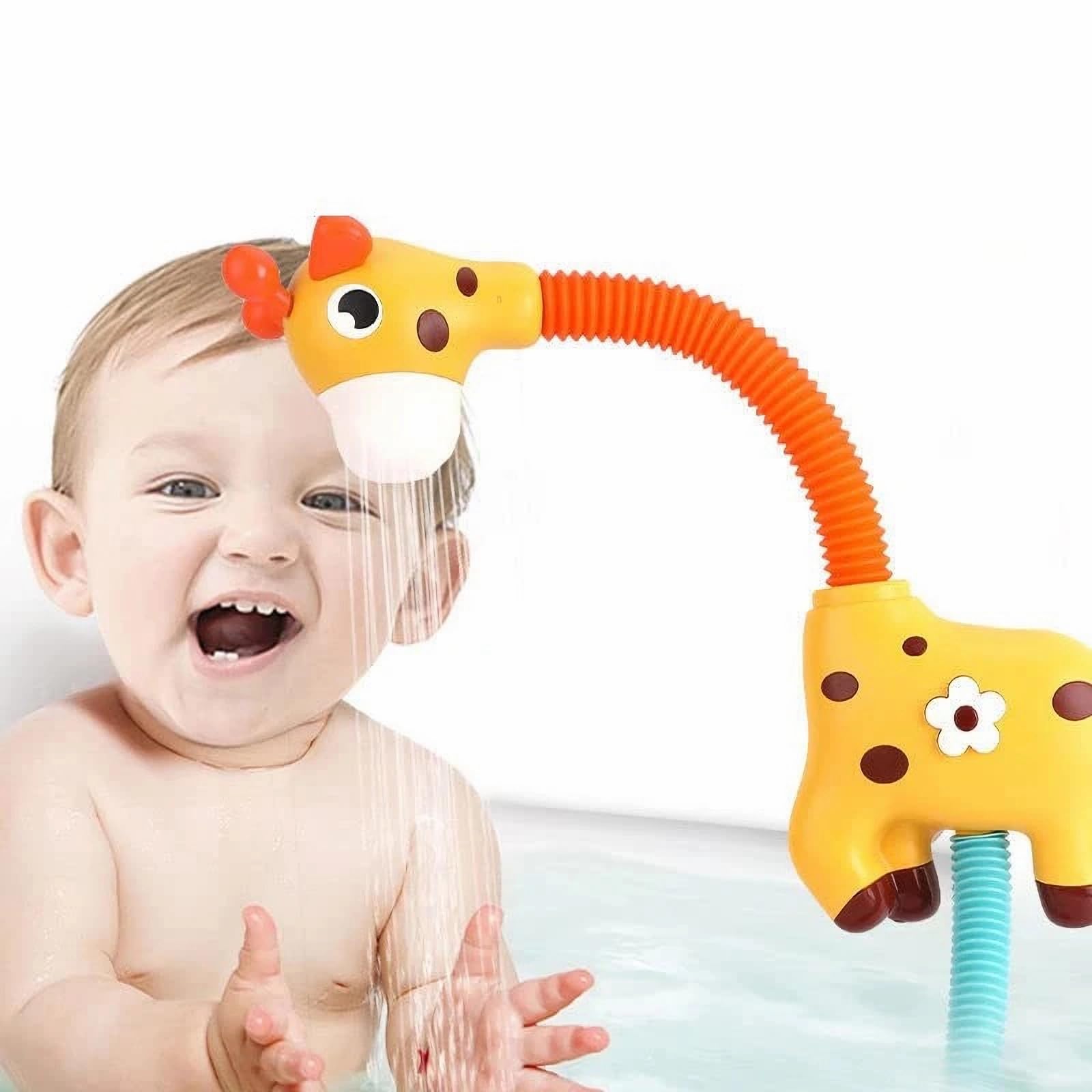 Baby Bath Toys, Automatic Shower Head & Sprayer with Hose for Bathtub Water Play, Hand Shower for Toddlers Ages 1-3