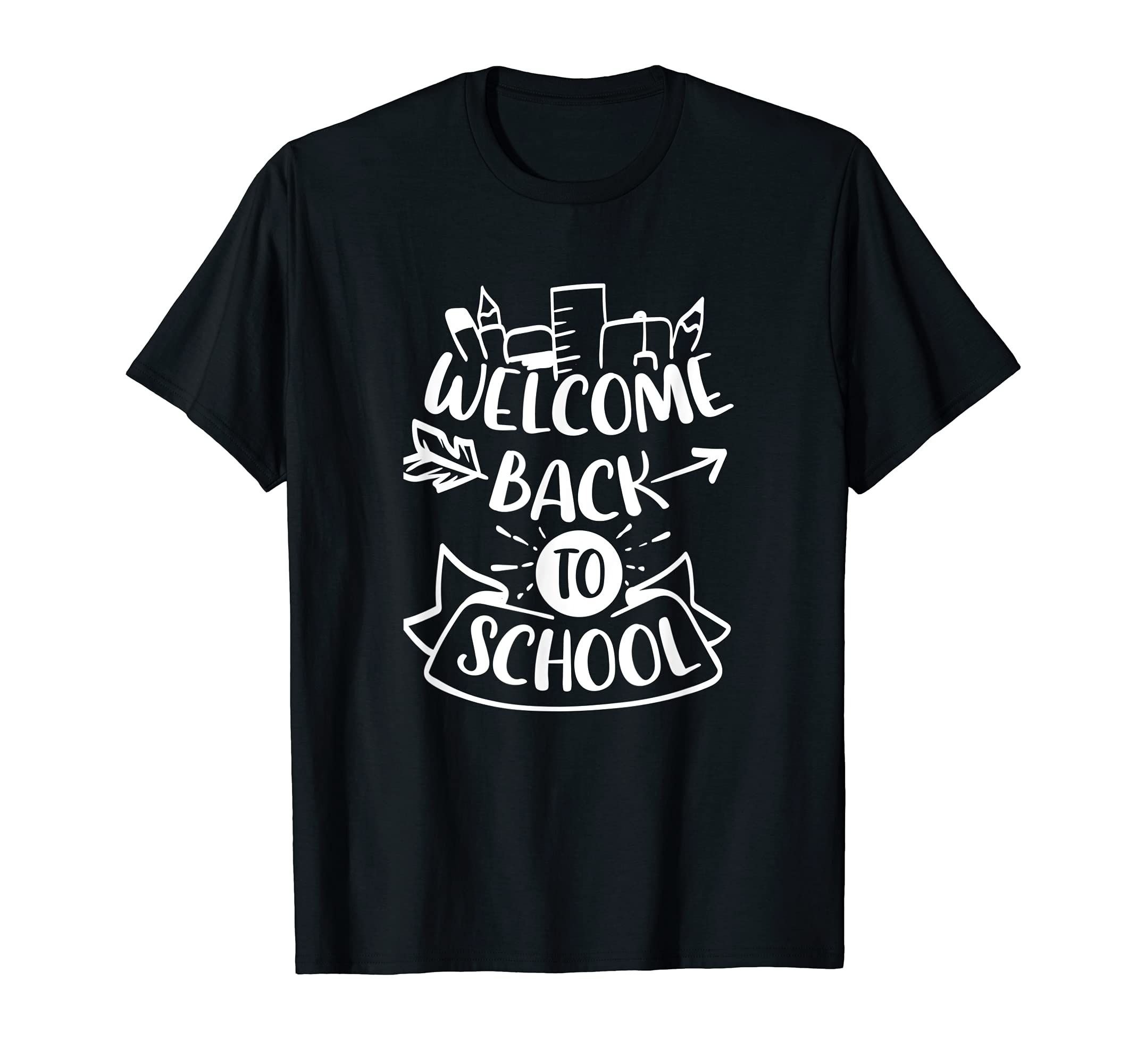Welcome Back to School First Day of School Teacher Student T-Shirt, Black