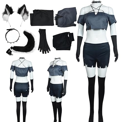 JKEMNX Loona Cosplay Costume Outfit Accessories Women Suit Set Halloween - Gray=b - Medium