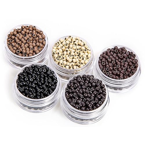 Miniatura 5 de ColorYoung 300 cuentas de extensión de cuentas de silicona con nano anillos de silicona para extensiones de cabello 0.118x0.071x0.087 in