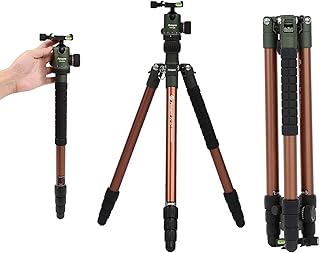 Fotopro Professional Camera Tripod, 62 Inch Aluminum DSLR Tripod with 360° Ball Head, Camera Tripod and Monopod for Travel, for Canon Nikon Sony, Max Load Up To 17.6lbs/8kg