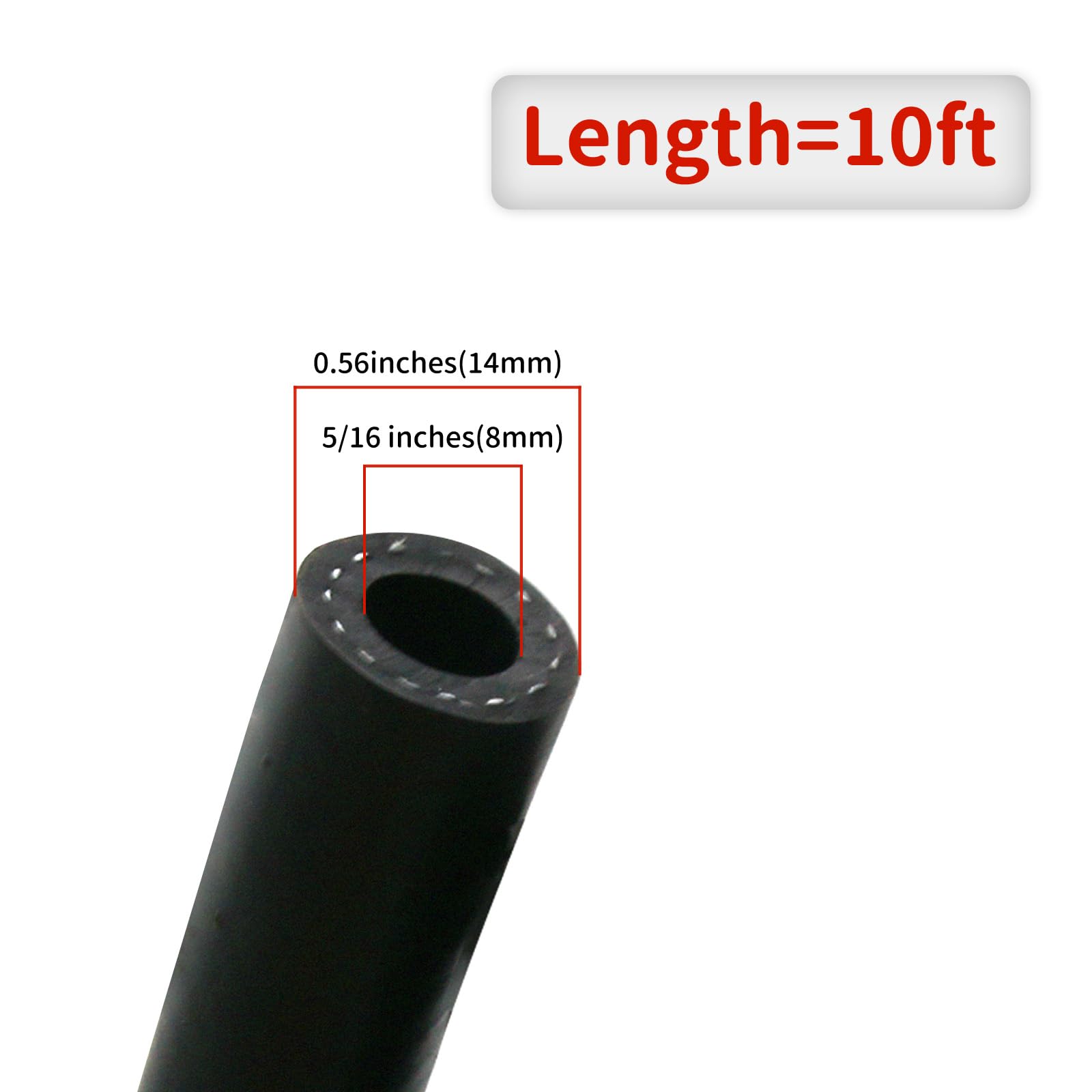Wąż do benzyny Ø 8 mm, 3 m, przewód paliwowy, wąż hydrauliczny, wąż gumowy, do samochodów osobowych, ciężarowych, traktorów, małych silników