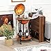 GOFLAME Wood Globe Wine Bar Stand, 16th Century Italian Rack Liquor Bottle Shelf, Replica Globe Bar Cabinet w/Wheels, Freestanding Globe Bar Cart for Wine Spirits Beverage Stemware, Brown