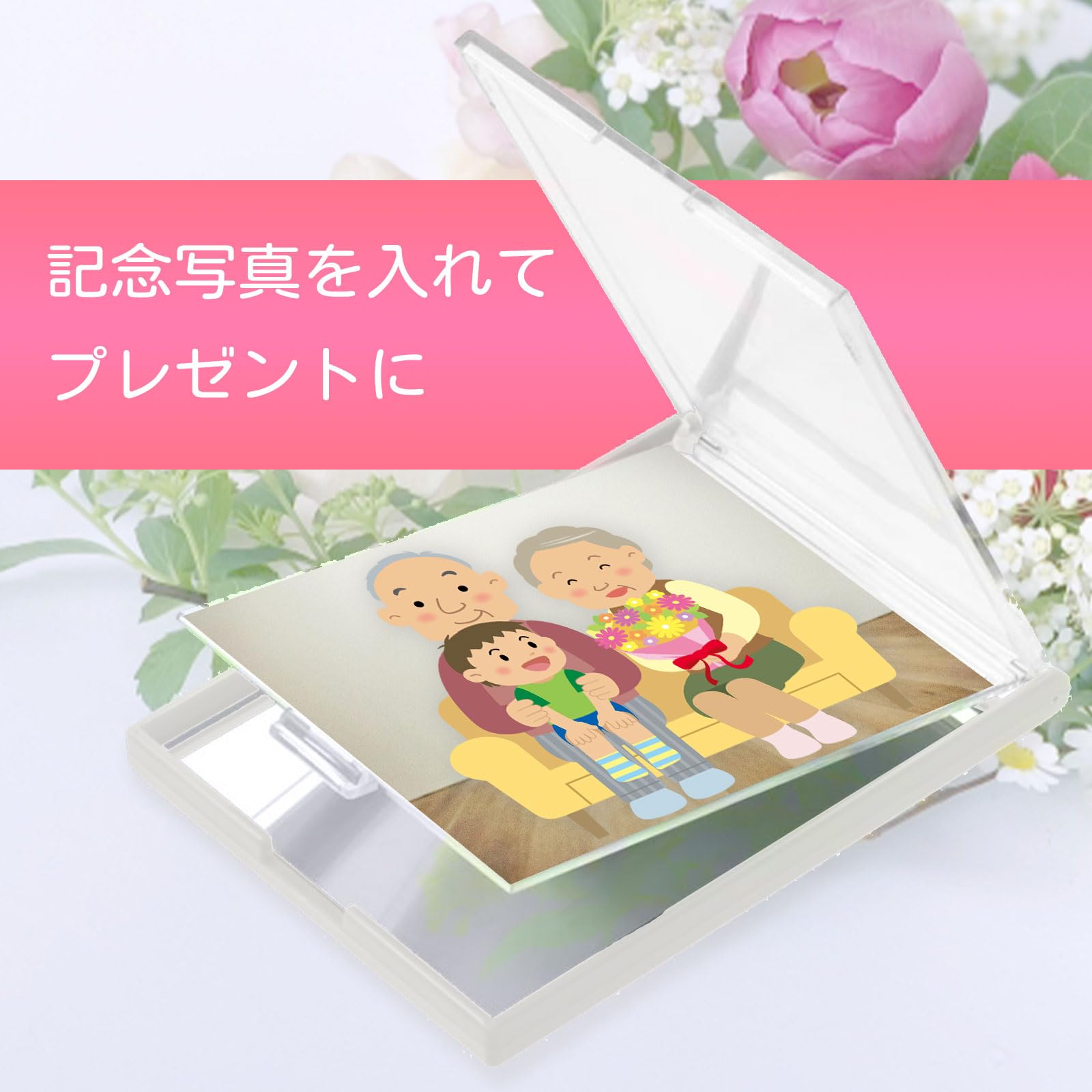 Amazon.co.jp: フォトフレーム 卓上ミラー 卓上鏡 折りたたみミラー