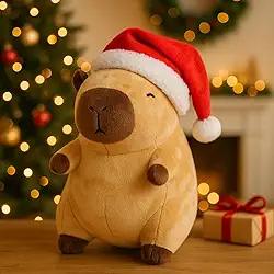 Escolha Sua Capivara Filo De Pelucia Natal Gorro Vermelho Papai Noel Presente Natalino Amigo Secreto (Capivara Com Gorro 32cm)