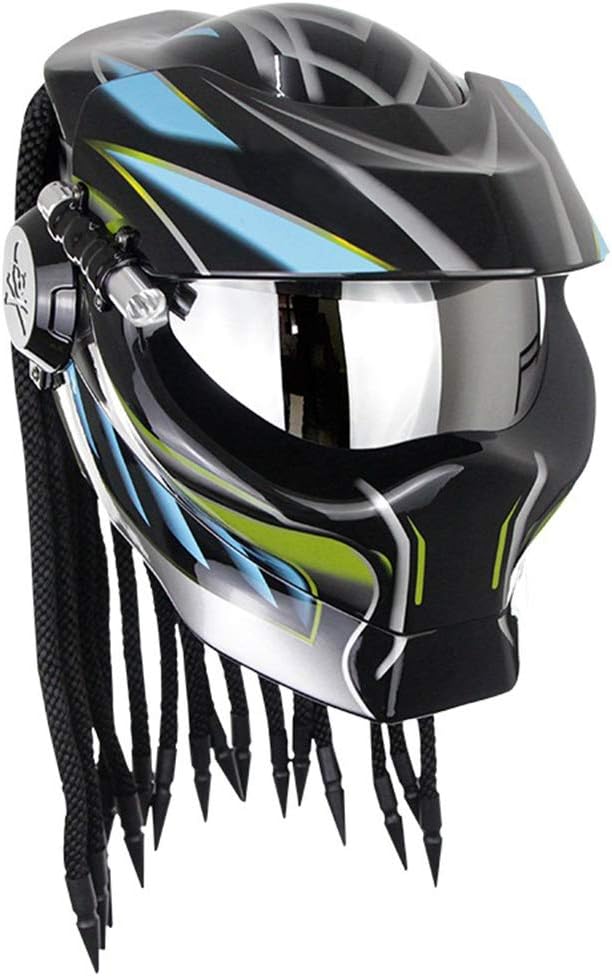 Robot Motorcycle Helmet,Revealable Lens Motorcycle Full Face Helmet,DOT/FMVSS-218 Safety Standards,Adult Unisex, Suitable for All Seasons