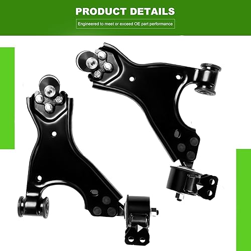 Miniatura 2 de SCITOO 8 piezas de suspensión delantera 2 brazos de control inferiores con rótulas, 2 barras estabilizadoras 2 exteriores 2 barras de acoplamiento