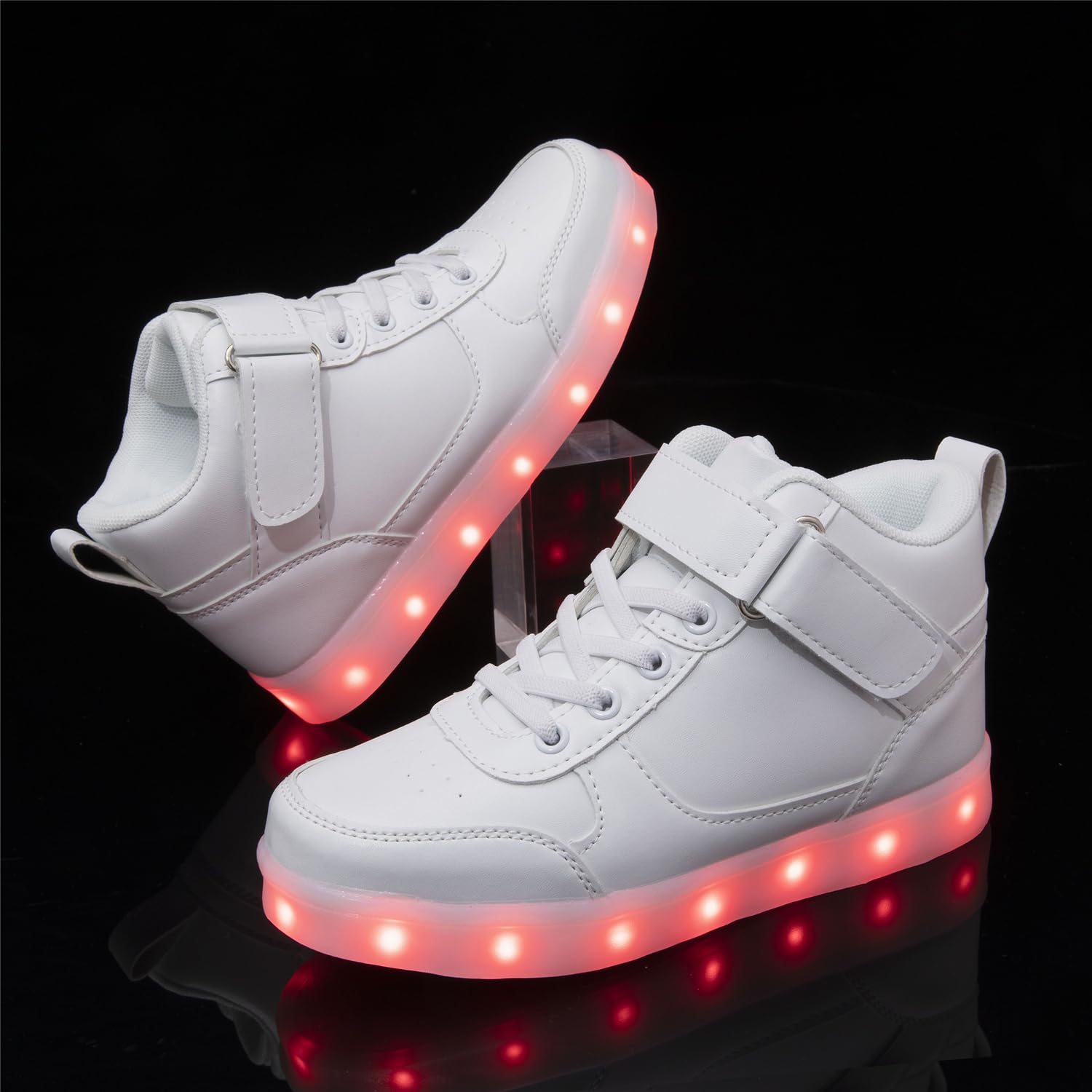 Scarpe da ginnastica per bambini con luci a LED, ricaricabili tramite USB, alte scarpe da ginnastica per bambini unisex