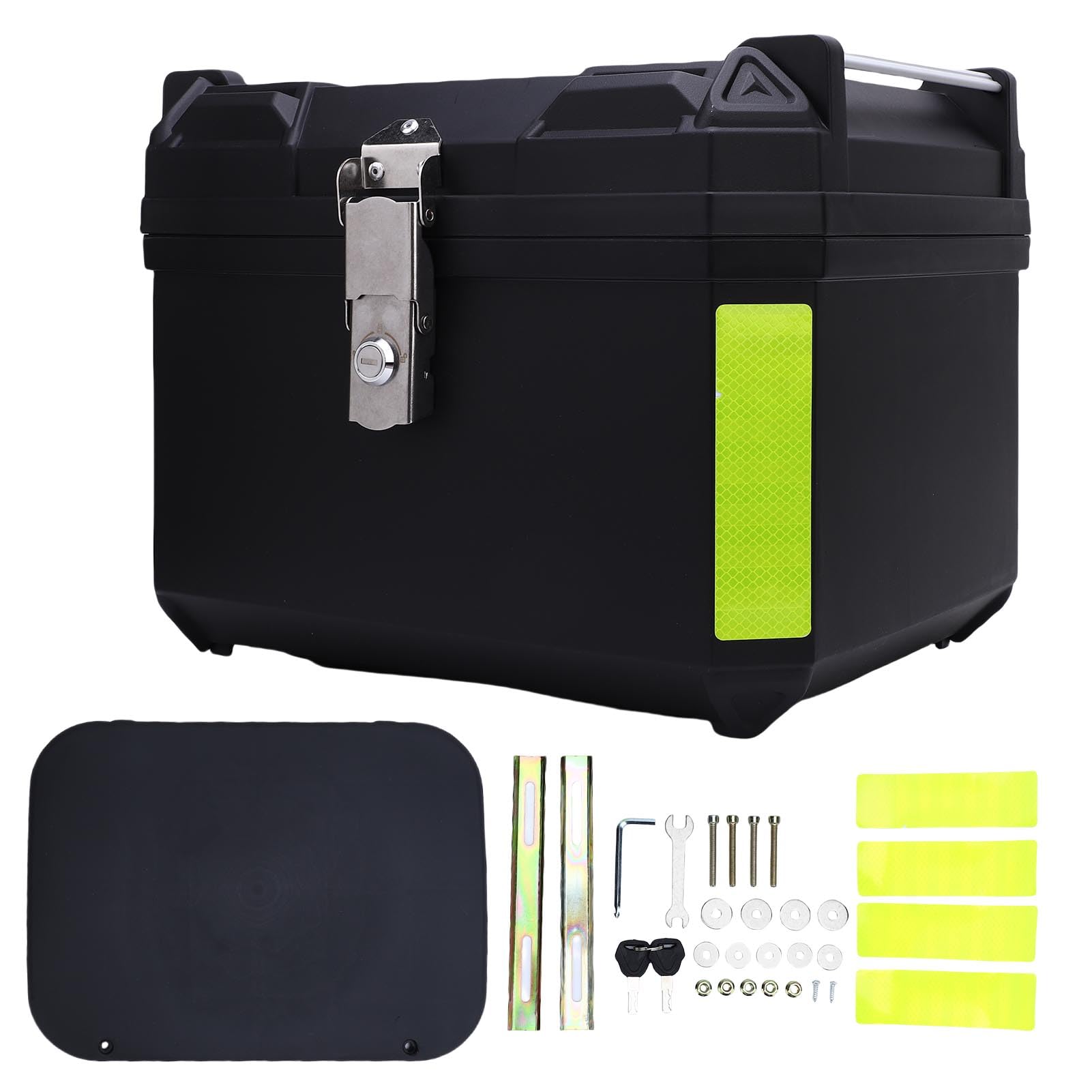 Boîte à Queue 47L avec Doublure en Cuir Abs Top Case Noir pour Véhicules électriques Scooters