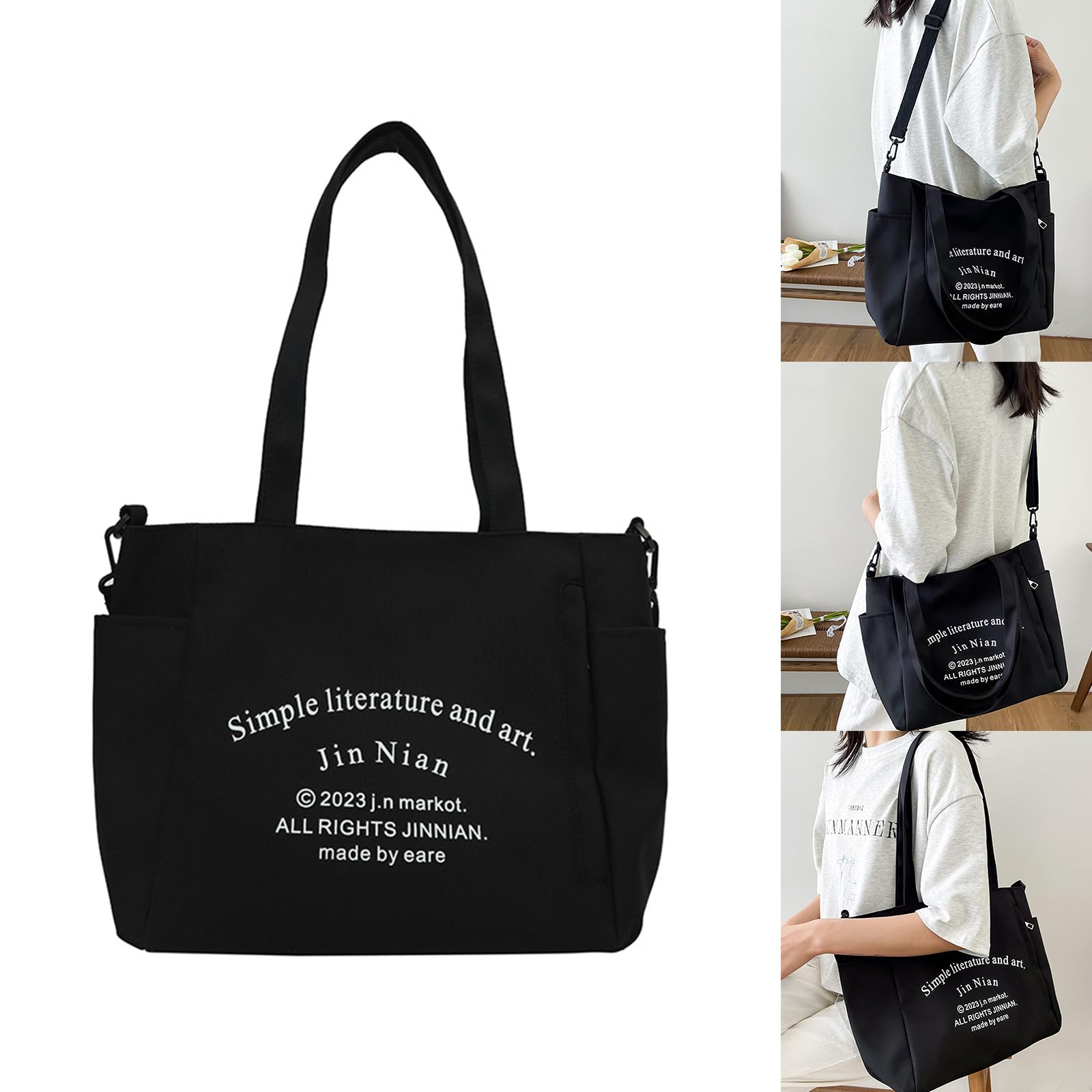 Amazon.co.jp: 大容量クロスボディバッグ女性のためのレタープリント  