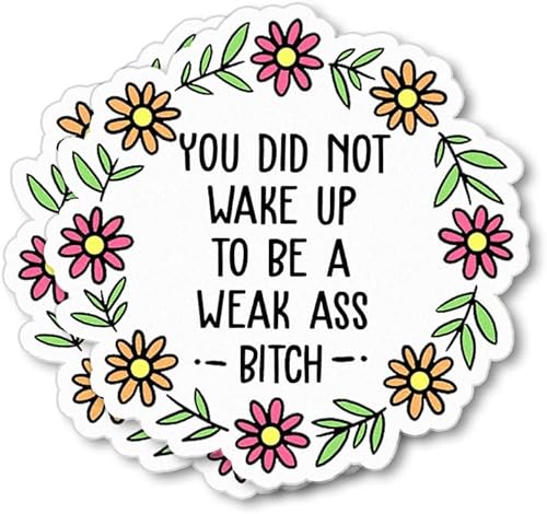Miniatura 1 de (2 unidades, 3 x 4 pulgadas, 4 x 6 pulgadas, 6 x 8 pulgadas) You Did Not Wake Up to Be A Weak Ass Bitch Calcomanías motivacionales Afirmaciones