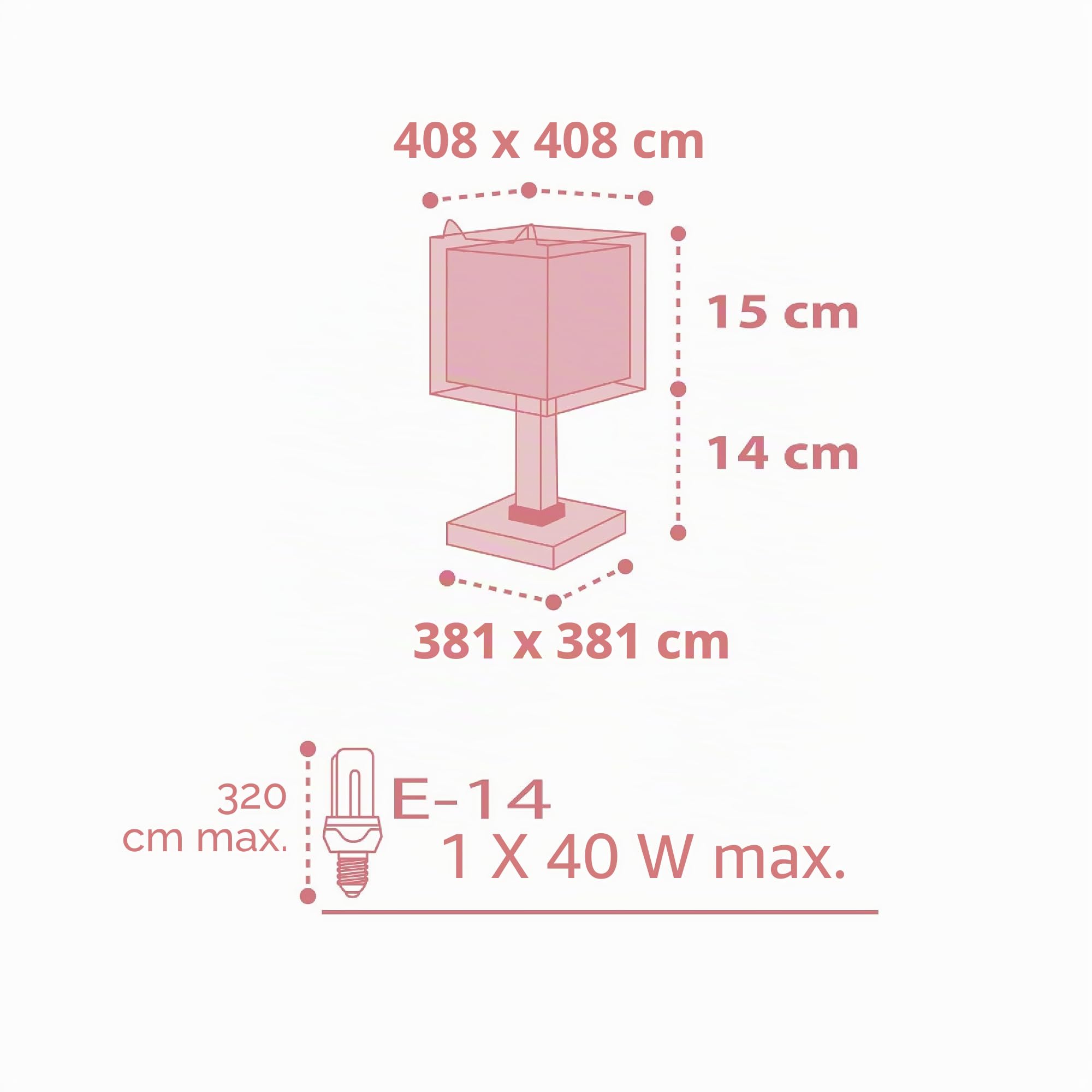 Dalber Lampe de Chevet Little Fox Renard Animaux Rose, 64581, E14