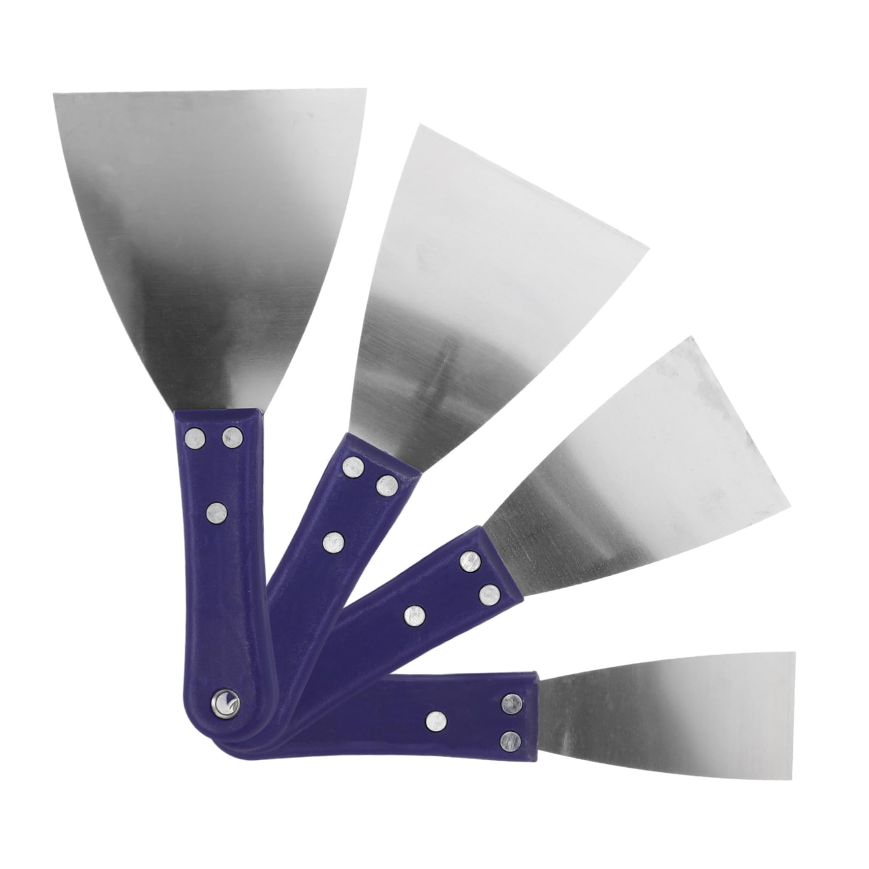 AUTSUPPL Multi-use Drywall Patching Tool 4pcs Stainless Steel Putty Knife Drywall Knife Spackle Scrapper Wallpaper Remover Ice Scraper