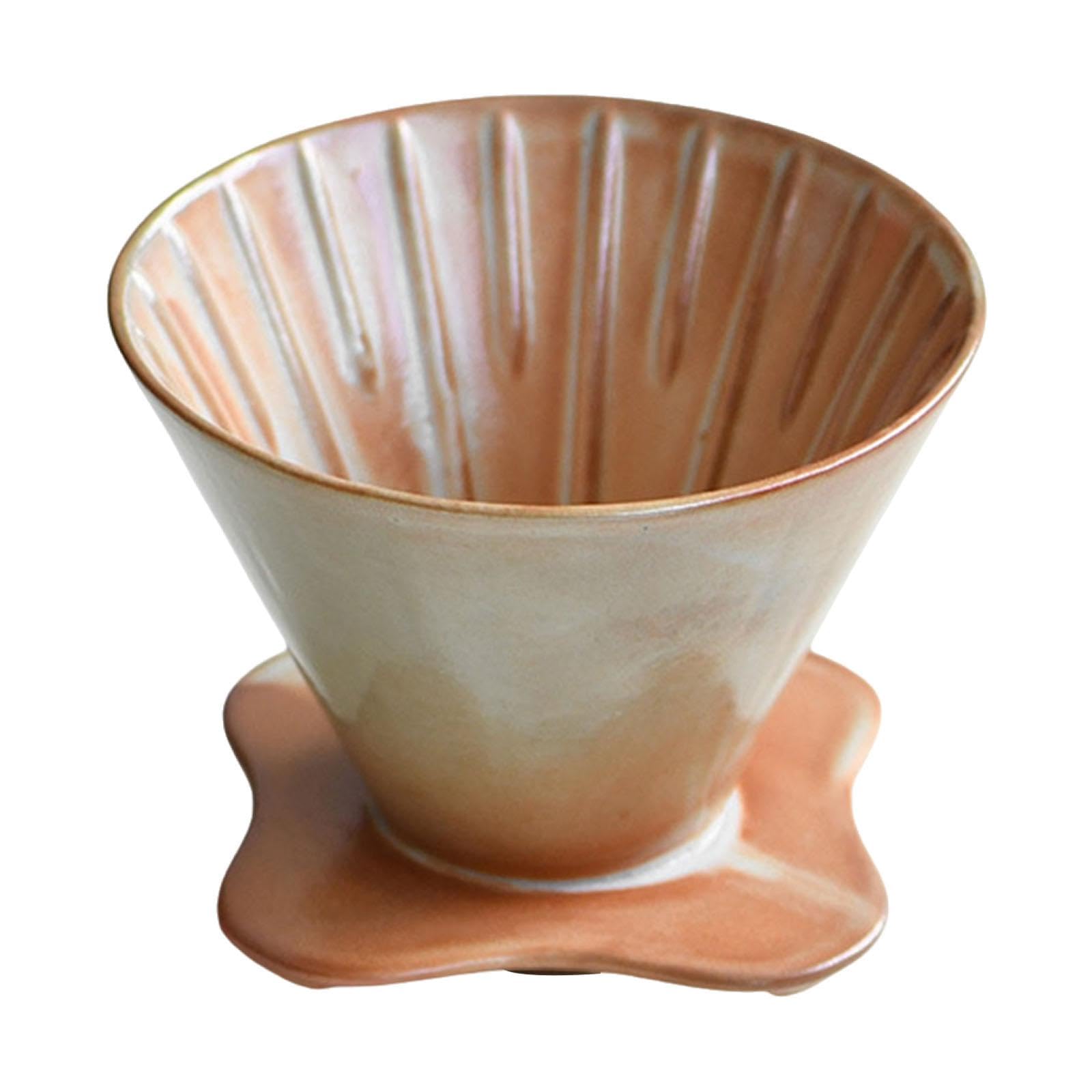 Dripper de Café Cono Cerámico Filtro Manual Mezclado Estilo Japonés Soporte para Café Portátil Adecuado para Hogar Oficina Viajes Camping, tal como se describe, Grande