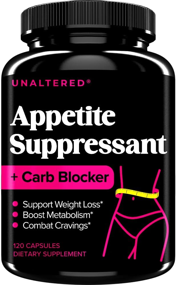UNALTERED Appetite Suppressant for Women – Combat Cravings, Bloating, & Support Weight Loss – Natural Diet Pills, Fat Burner, & Carb Blocker – Features Chromium Picolinate & Glucomannan – 120 Ct UNALTERED Appetite Suppressant for Women – Combat Cravings, Bloating, & Support Weight Loss – Natural Diet Pills, Fat Burner, & Carb Blocker – Features Chromium Picolinate & Glucomannan – 120 Ct