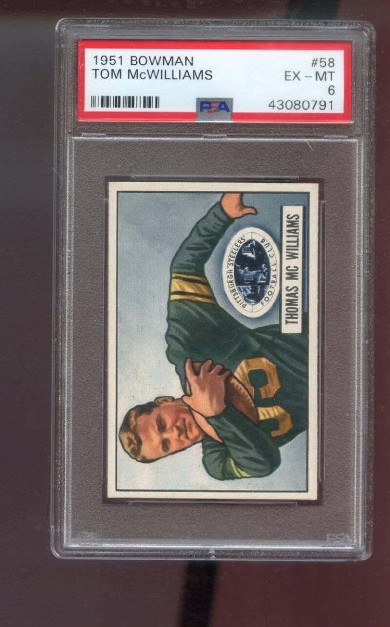 1951 Bowman #58 Tom McWilliams PSA 6 Graded Football Card NFL Pittsburgh Steelers