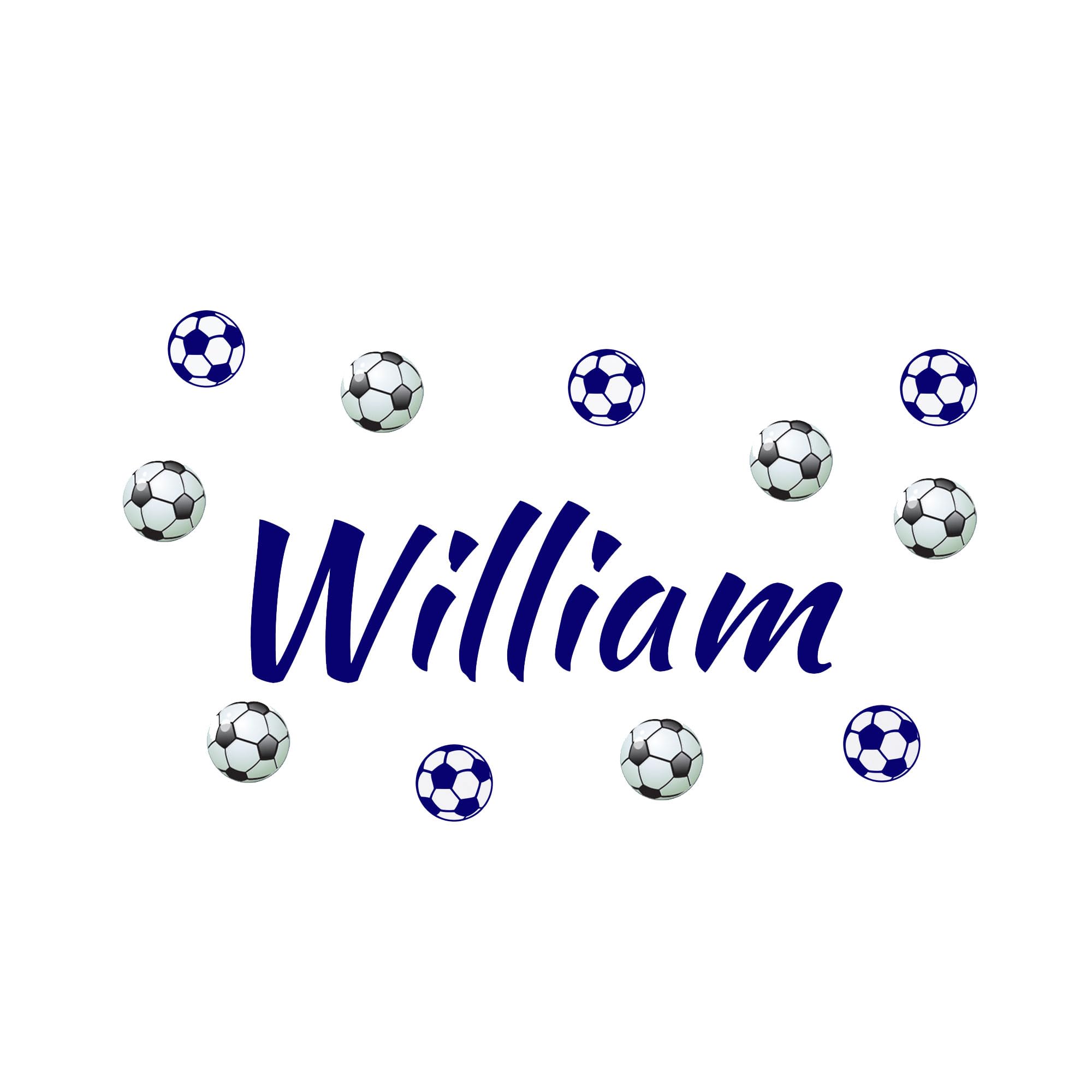 Football Wall Stickers Set with Personalised Name – Custom Vinyl Soccer Bedroom Decor for Kids & Fans (Design 4) — image 1