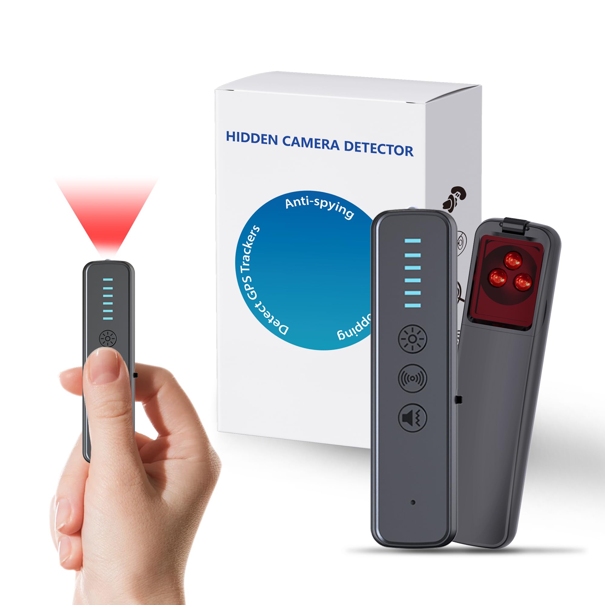 ZHENHAN Premium Hidden Camera & GPS Tracker Detector – RF Signal Spy Camera Finder with 25H Long Battery Life, Anti-Spy Surveillance, Compact Travel-Friendly Design (S600 Black)