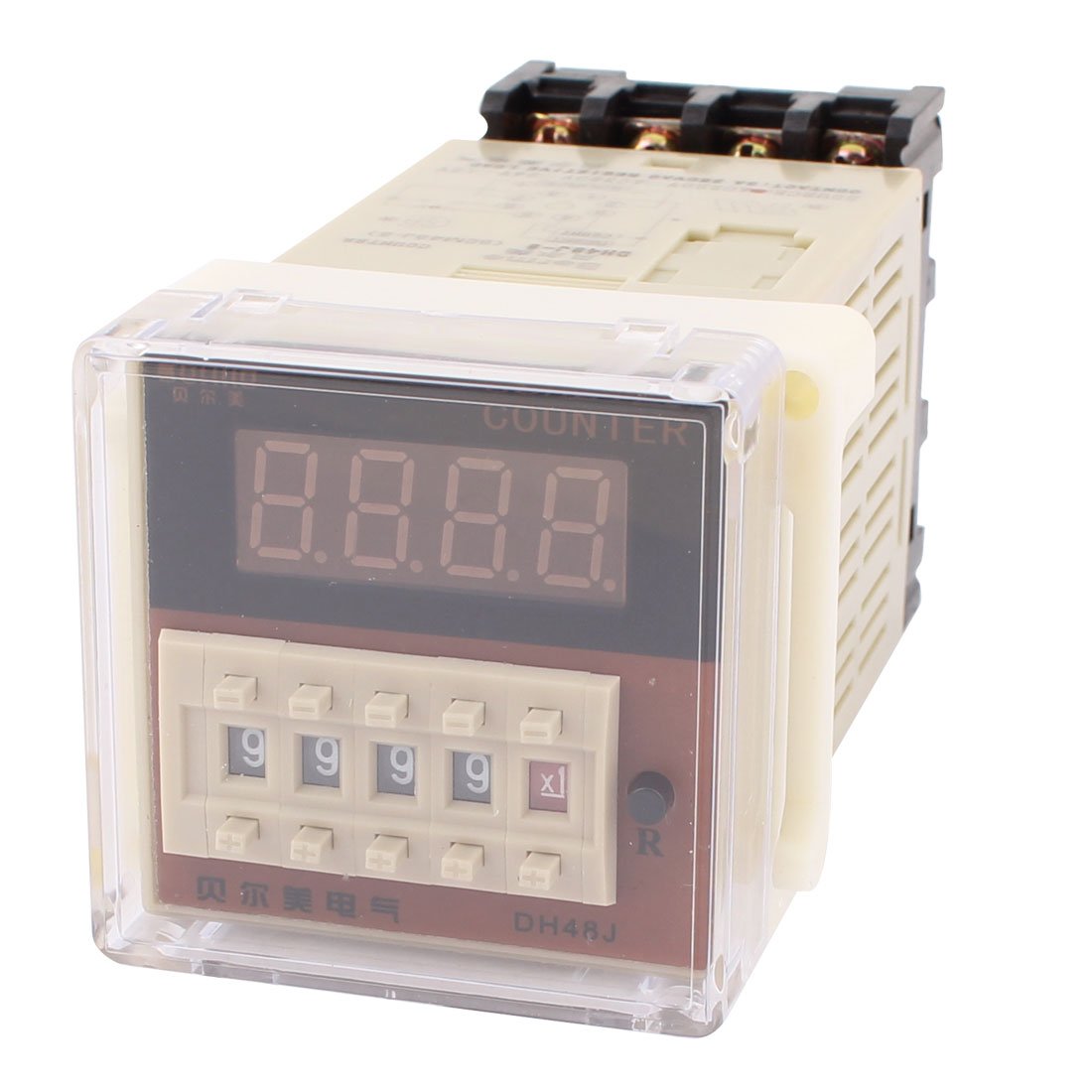 Relé de retardo de contador DH48J-8 AC 220V con pantalla digital roja temporizador DPDT