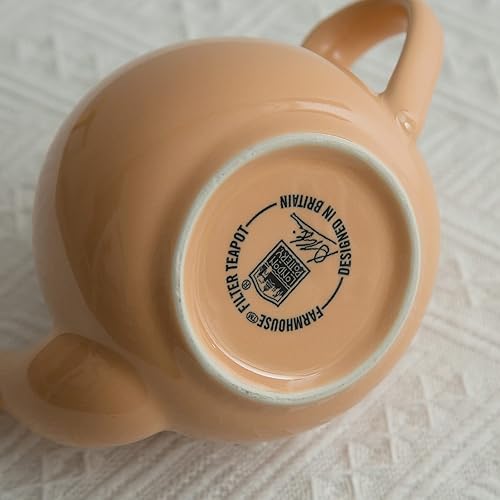 Miniatura 4 de Tetera Farmhouse con infusor, cerámica, albaricoque, 2 tazas (20.3 fl oz)