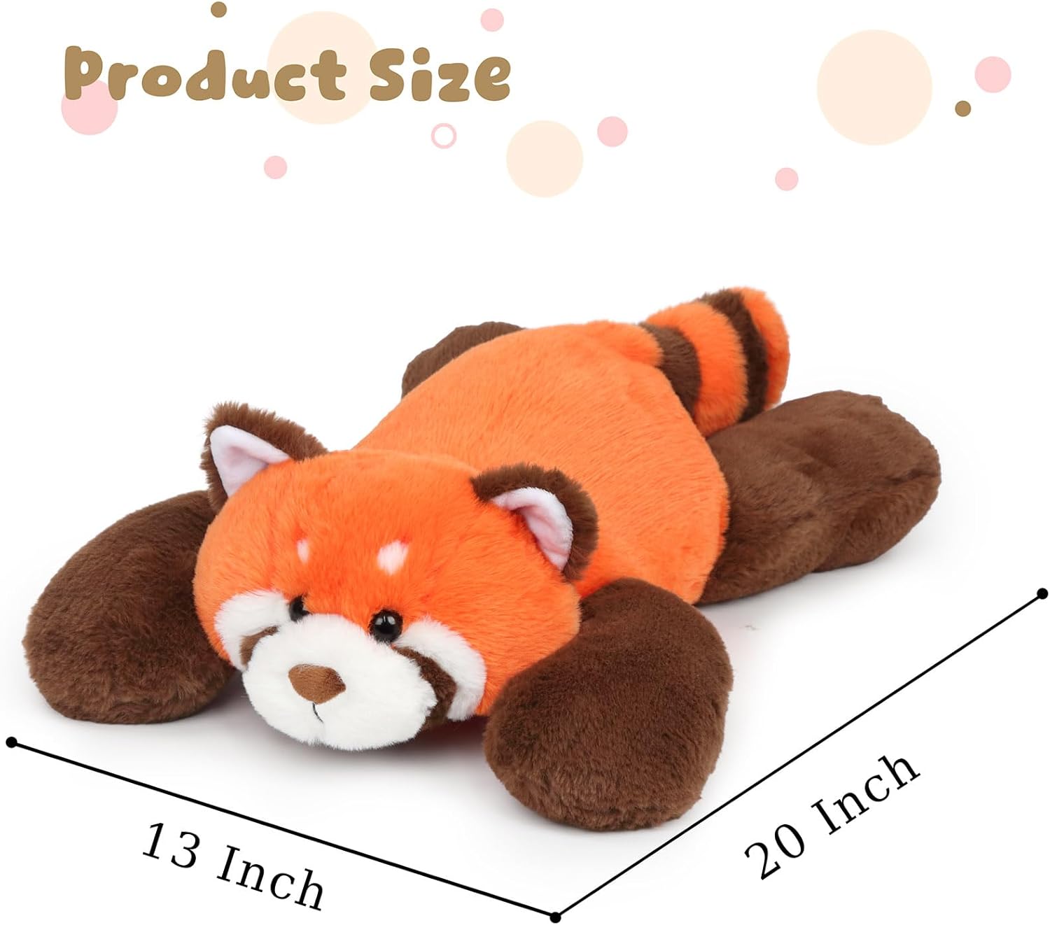Weighted Red Panda Stuffed Animal Soft Weighted Plushes Cute Red Panda Plush Toy Birthday Gift for Boys Girls Kids Adults (20" 3.3 lbs) - Image 2