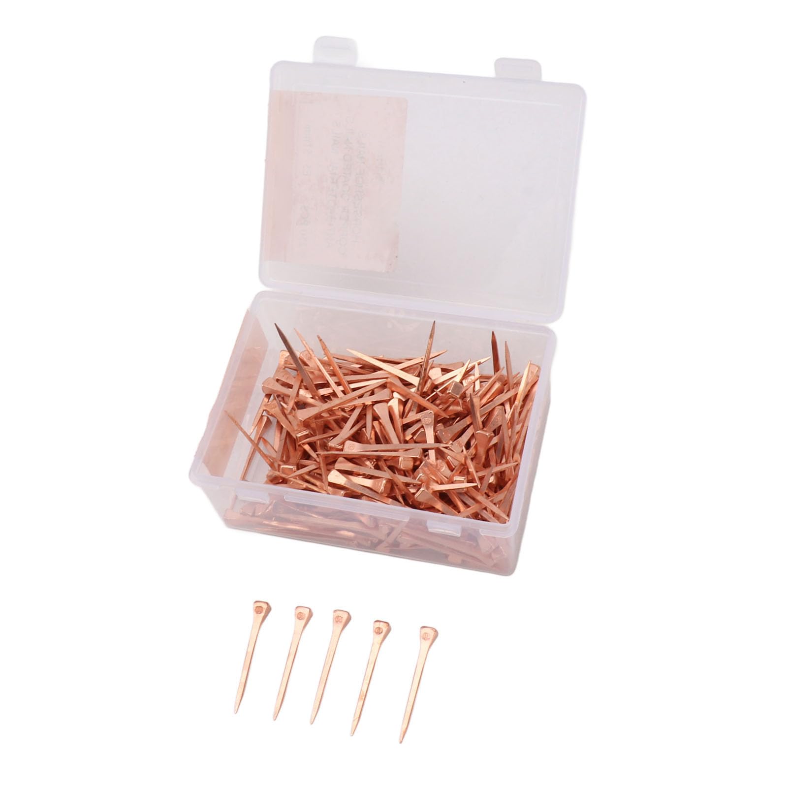 GLOGLOW Chiodi per la Cura degli Zoccoli del Cavallo 250 Pezzi 51 Mm E5 con Scatola di Immagazzinaggio per Maniscalchi Equitazione e Ferratura del Cavallo Chiodi per Ferro di Placcati in Rame (51mm