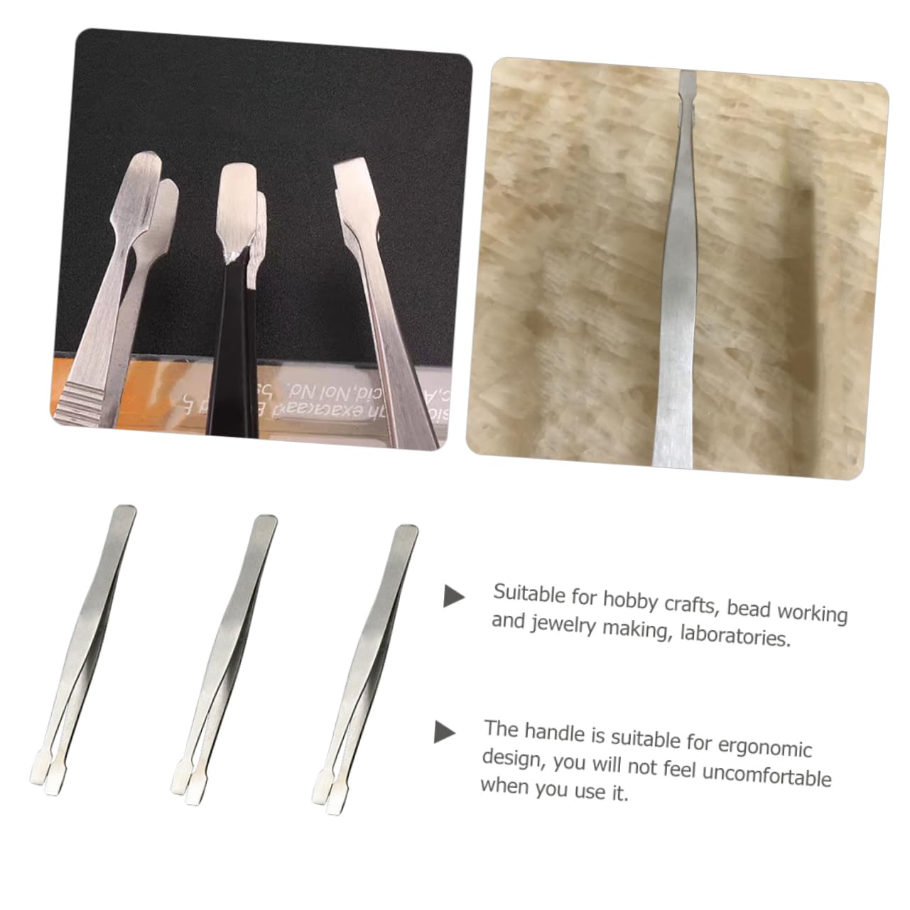 Uonlytech 4er-set Stempelpinzetten Bastel-wimpernpinzetten Nicht Magnetisch Für Effizientes Arbeiten 3 Stück X 4