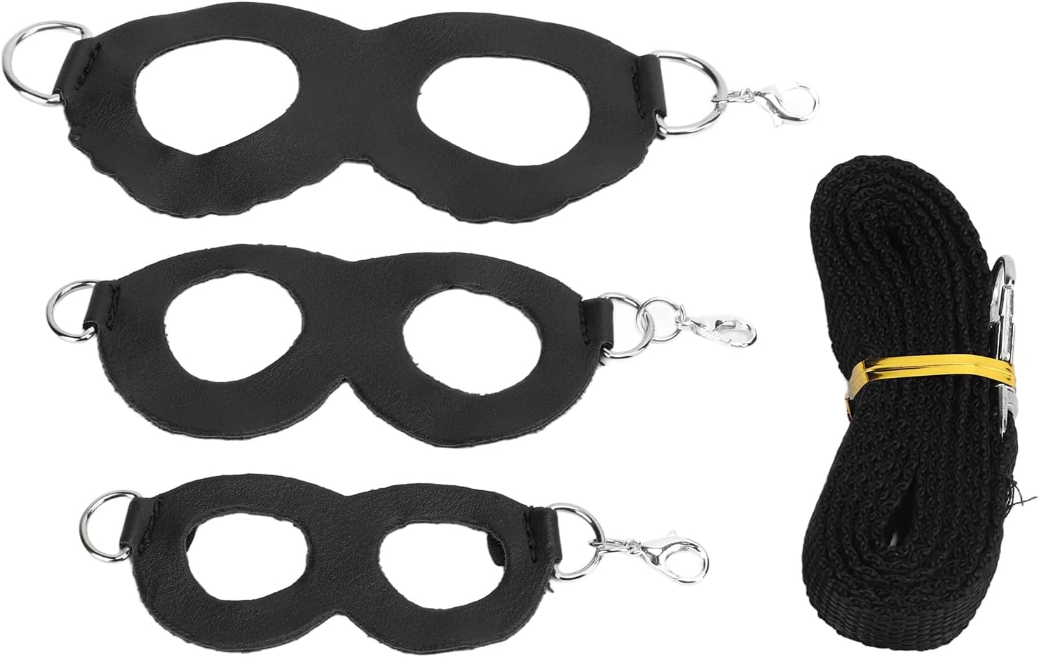 Hamster Leash Rope, Artificial Leather Nylon Webbing Comfortable Hamster Traction Rope with Hook for Honey Gliders(black)