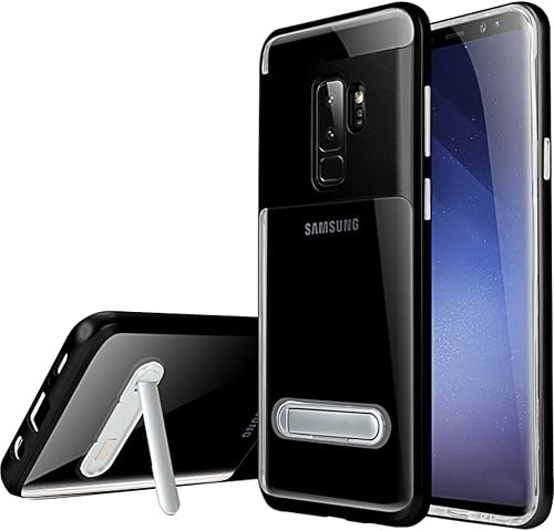 WATACHE Galaxy Plus Custodia Slim Hybrid Transparent Back Custodia Antiurto Interna TPU Morbida con cavalletto Magnetico per Samsung Galaxy Plus Nero WATACHE Galaxy Plus Custodia Slim Hybrid Transparent Back Custodia Antiurto Interna TPU Morbida con cavalletto Magnetico per Samsung Galaxy Plus Nero