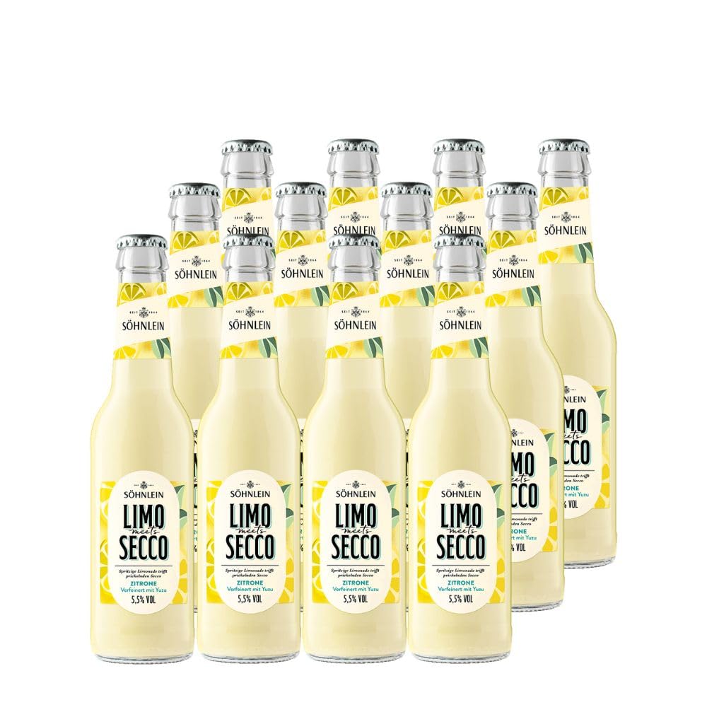 Söhnlein Brillant Limo meets Secco Zitrone und Yuzu (12 x 0,275 l) – Spritziger Secco-Mix mit Zitrusnote, 5,5 Prozent – Fruchtig, einzigartig und erfrischend – Für Sommer, Party und Genuss