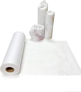 White Honeycomb Packing Paper Wrap 12" *164ft Recycled Cushion Wrapping Roll, Sustainable Alternative to Bubble Cushioning Wrap Packing, for Moving Supplies or Shipping, Packing Roll