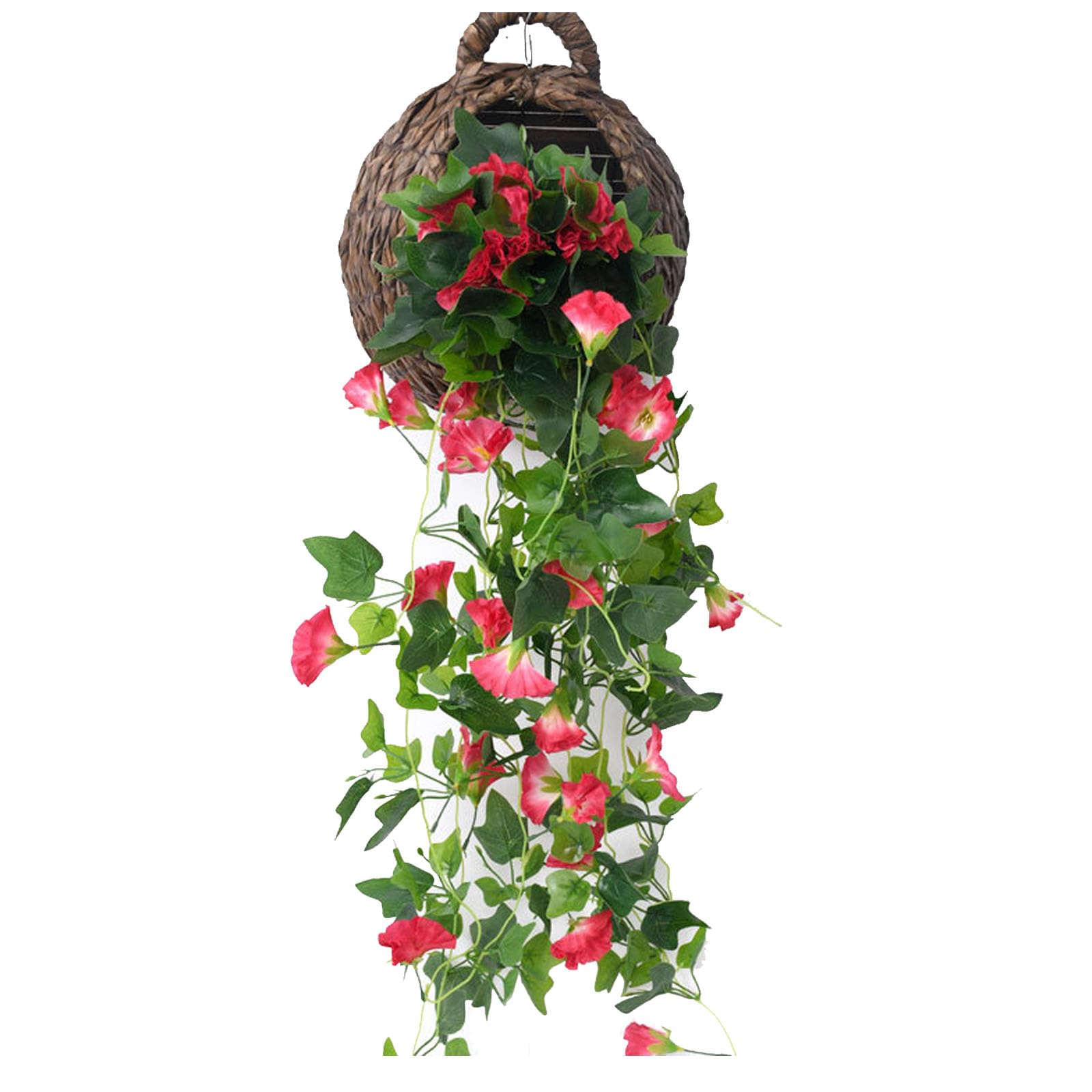 Künstliche Blumen-Hängepflanzen, 5er-Set, künstliche Hängepflanze für Zuhause, Bauernhaus, Innenveranda, Zimmer, Gartendekoration, Hängepflanzen, Outdoor, Haus, Garten, Wanddekoration (Farbe: A)