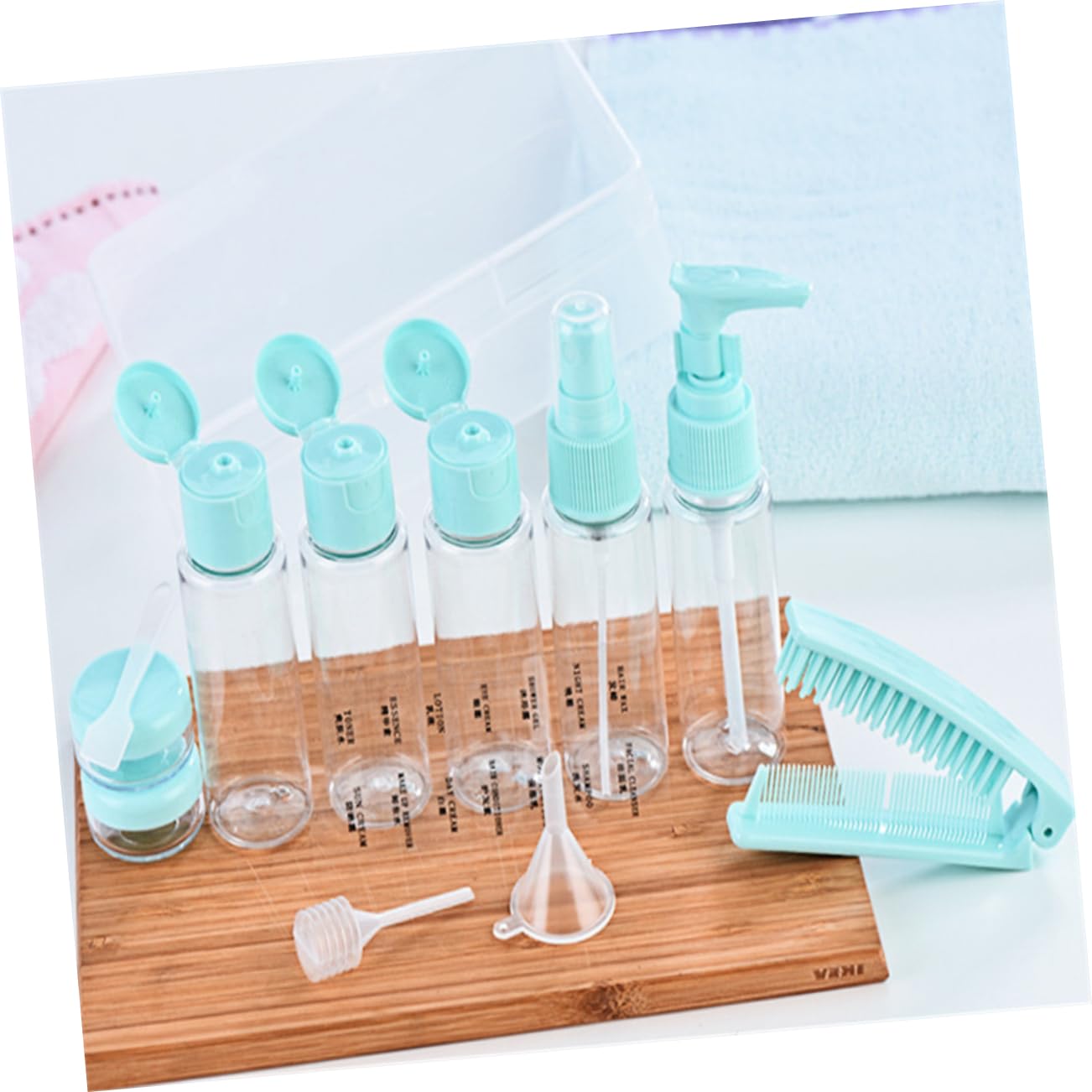 12 Piece Travel Refill Bottle Set for Cosmetics and Shampoo image 5
