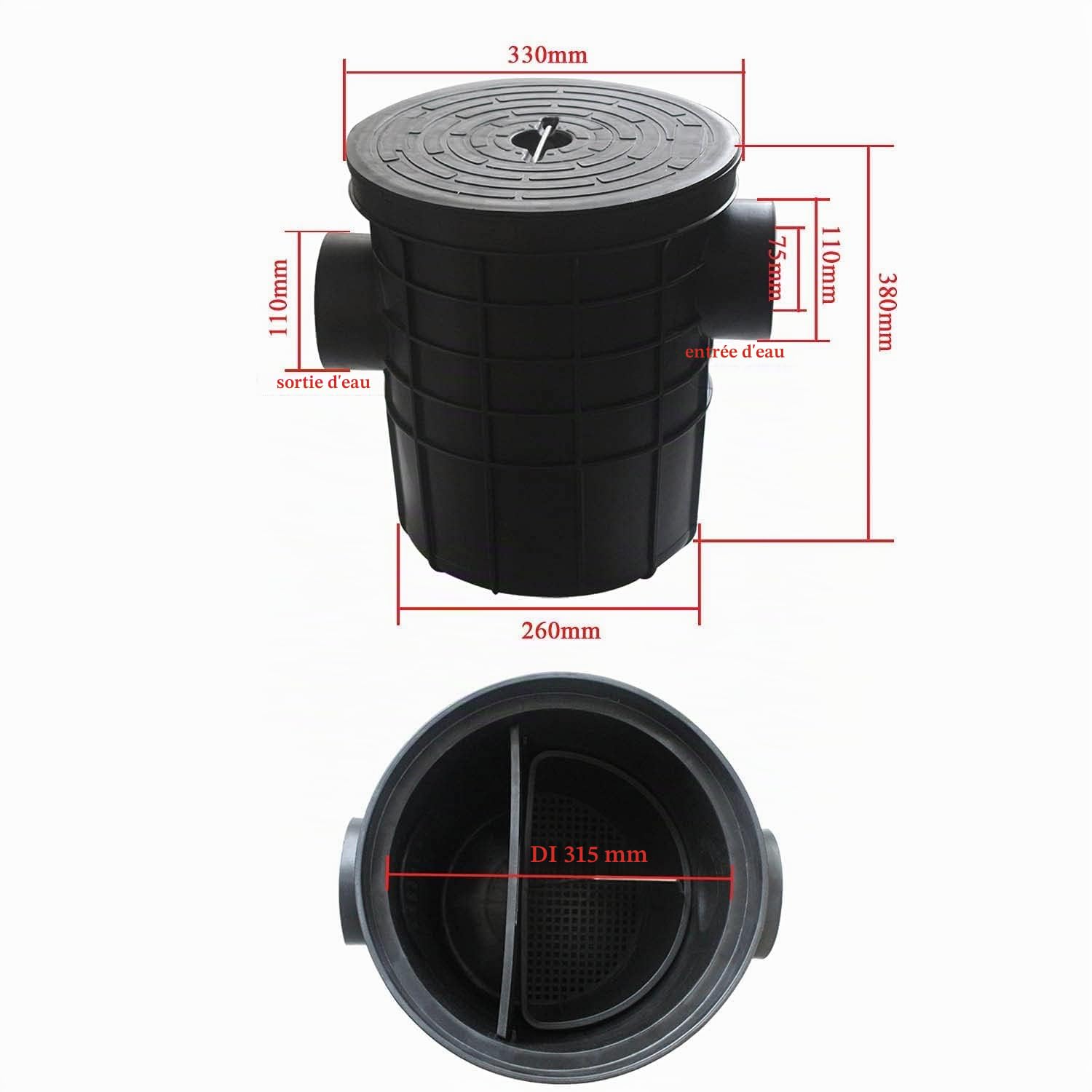 Bac a graisse restaurant underground separateur de graisse cuisine HDPE pour plonge cuisine