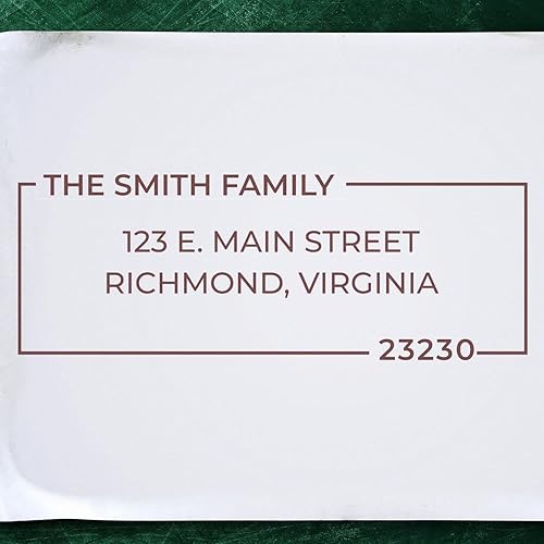 Miniatura 5 de Sello de dirección delgado preentintado moderno, elegante, personalizado, fácil de llevar, tamaño de impresión 3/4 x 2-1/4 pulgadas