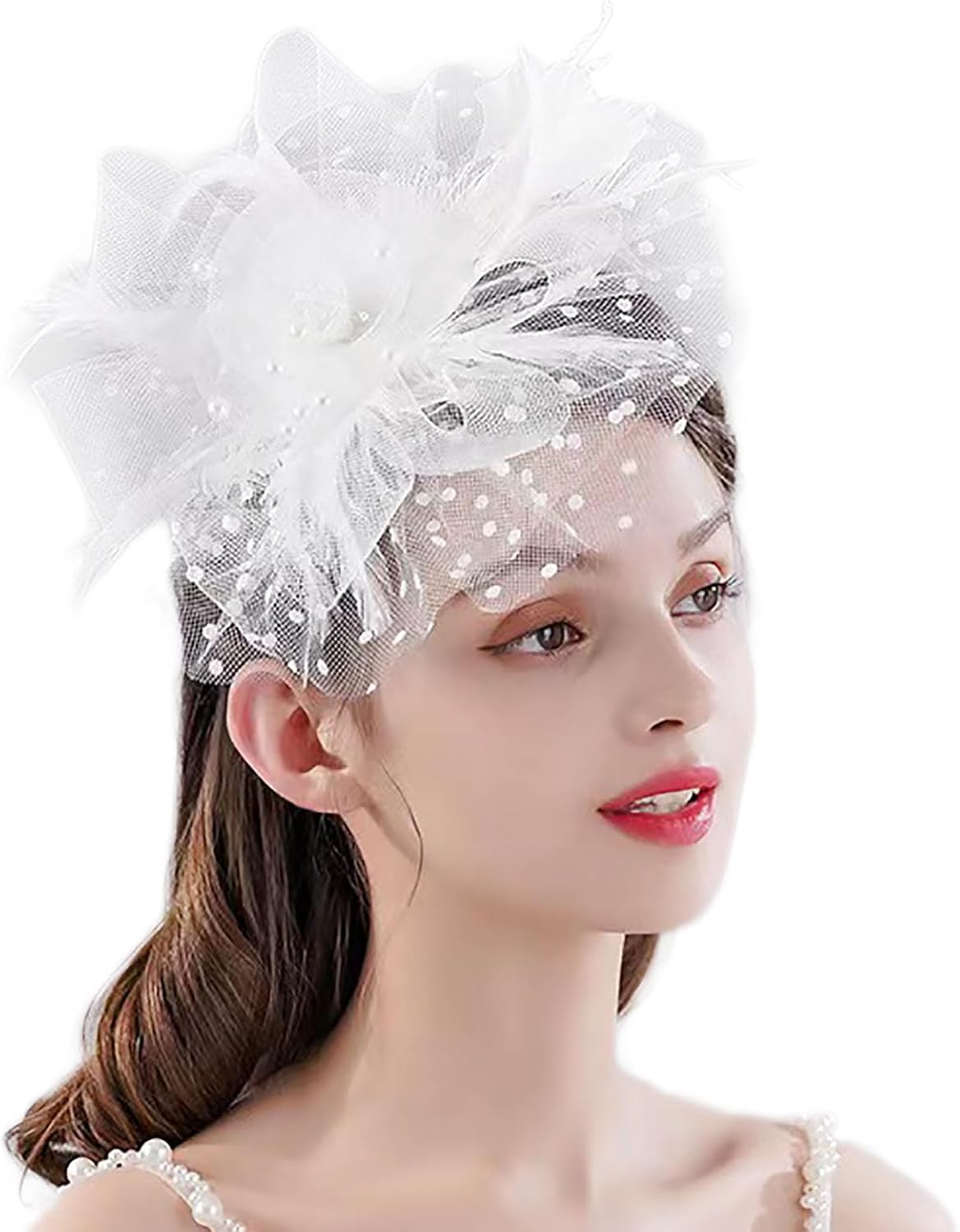 Fascinators Hat Women Tea Party Headband Flower Cocktail Mesh Feathers Hair Clip Kentucky Derby Hat Wedding
