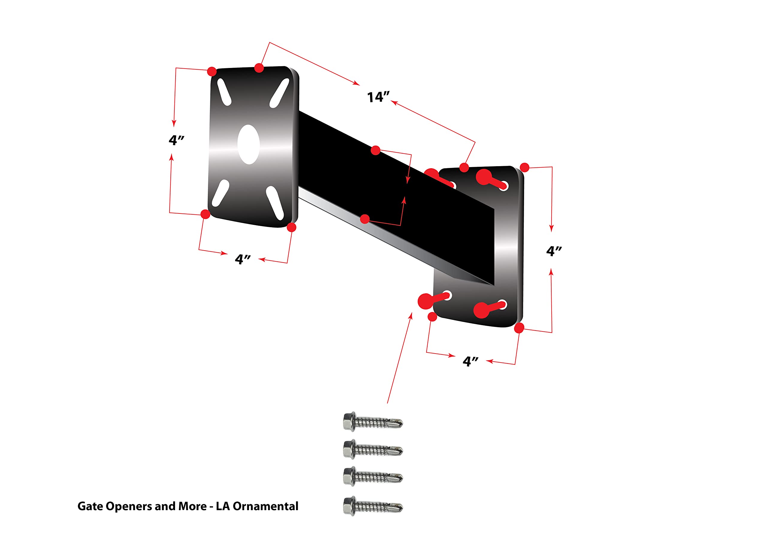Universal Pedestal Aluminum Angular (Inclined) 14in for Keypad Stand Intercom Holder Post Offset Curb Mount, Size 2